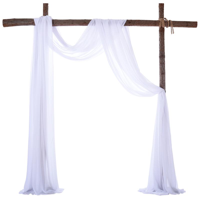 2 шт. эластичные снежно-марлевые шифоновые шторы для свадебной арки, ругающийся фон, фотосъемка