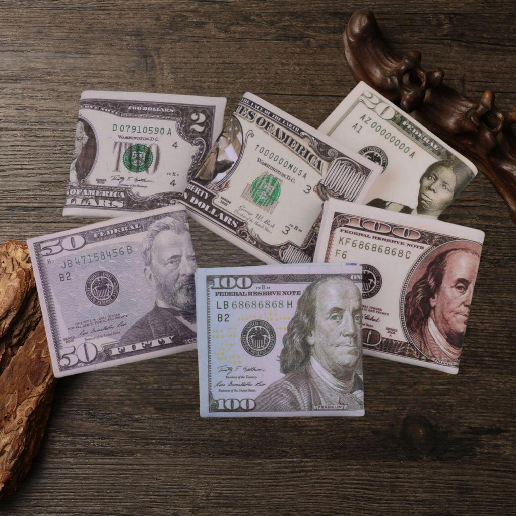 Unisex Short Wallet with Creative Currency Patterns from Various Countries