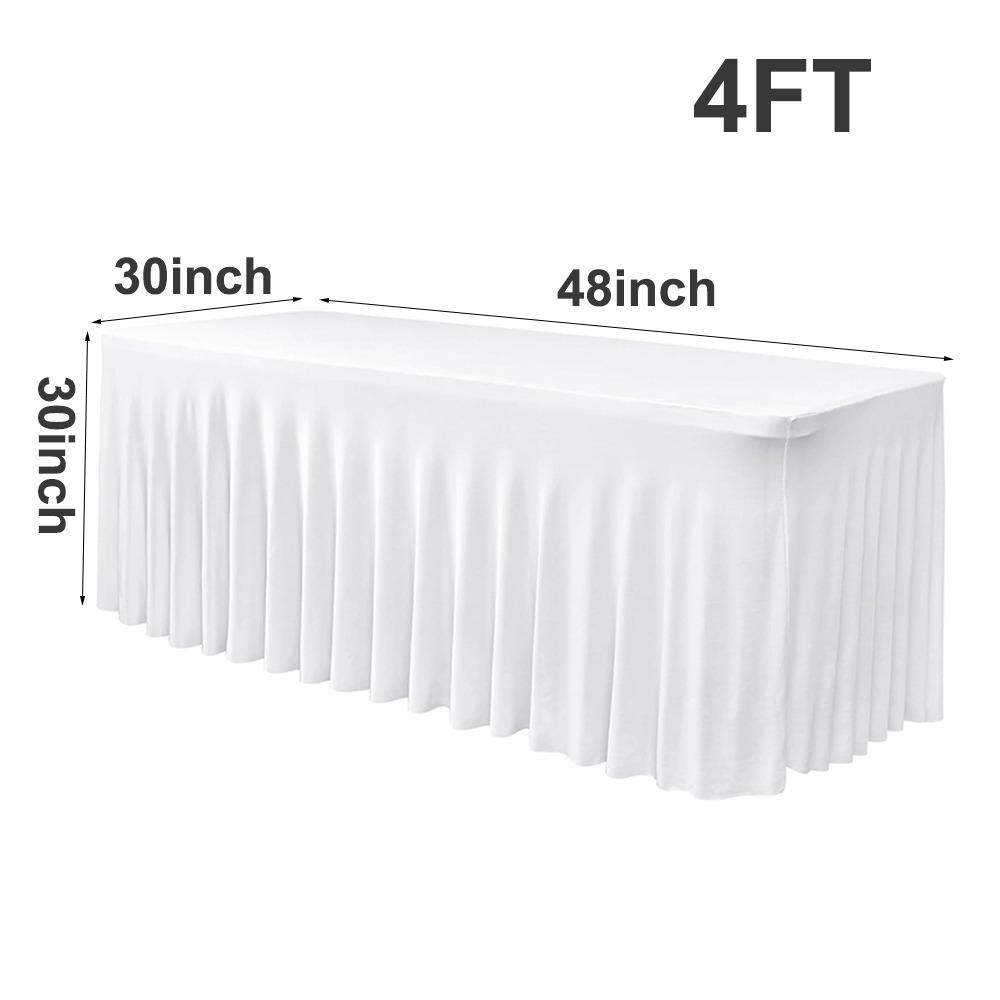 New 4/6FT Table Skirt Spandex Universal Stretch Tablecloth Elastic Washable Table Cloth Wedding Events