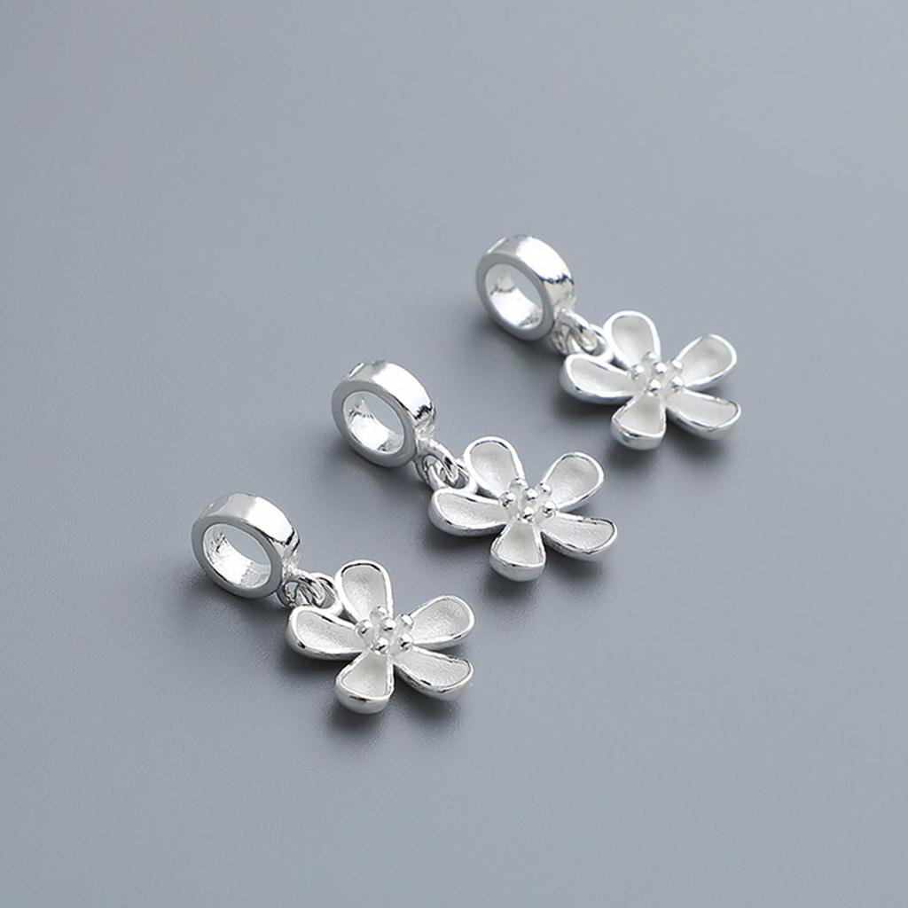 Подвеска-цветок из стерлингового серебра 925 пробы для браслета или ожерелья из бисерного шнура DIY