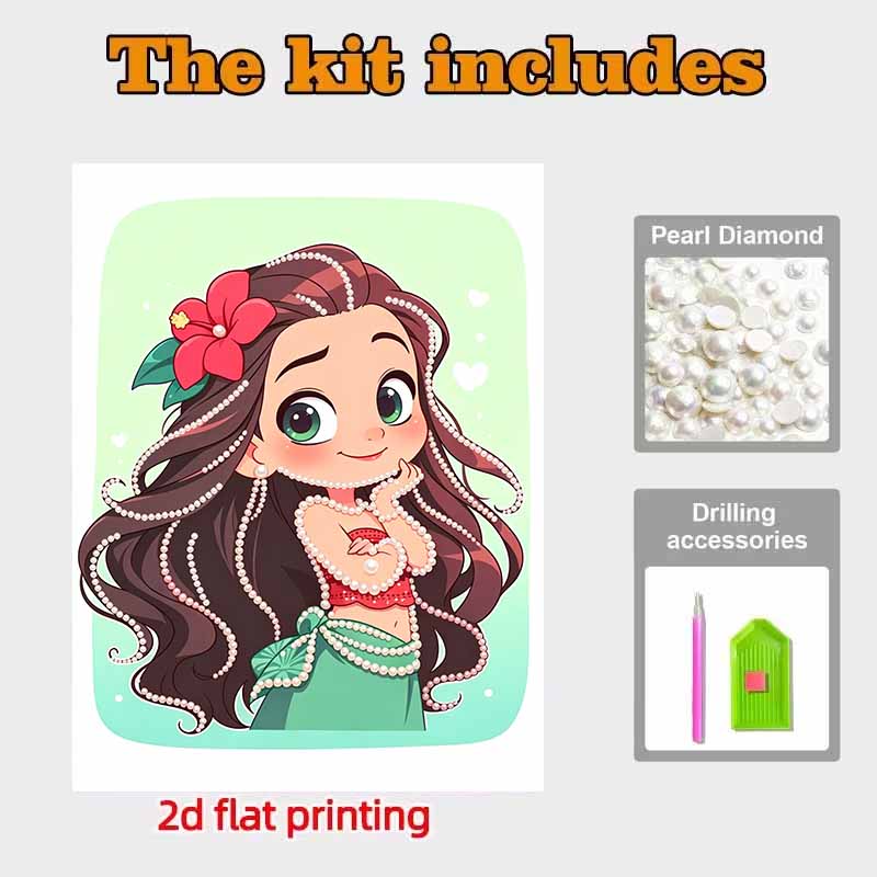 Disney Pearl Painting Moana Q Version Image Handmade DIY Pearl Gem Painting Pictures Crafts Special Shape Home Wall Decoration