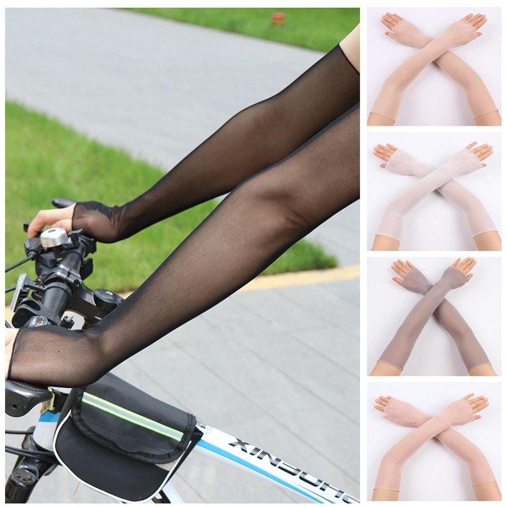 Fingerless Sun Protection Sleeves Thin Long Sleeves Fashion Mesh Sleeves Summer