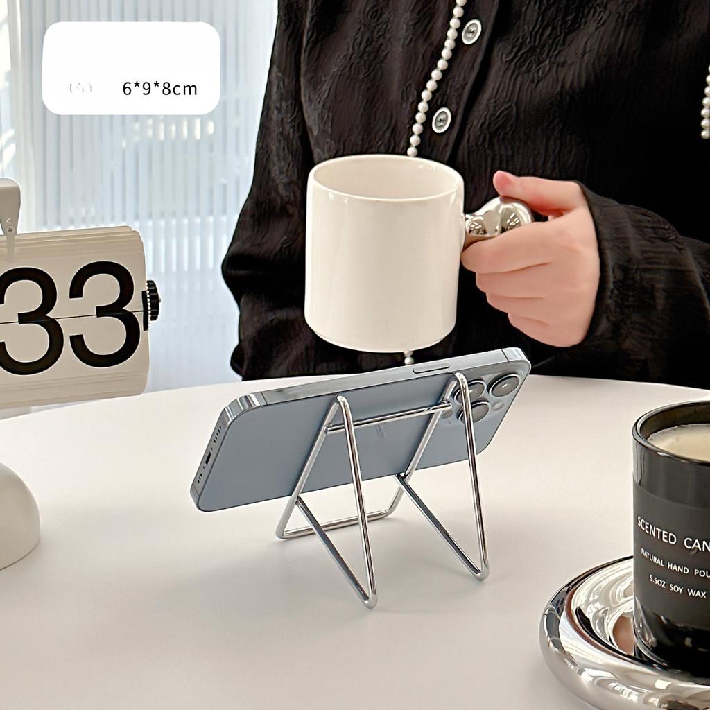 Металлическая подставка для мобильного телефона, настольное украшение, ленивый стол, плоская ленивая железная полка