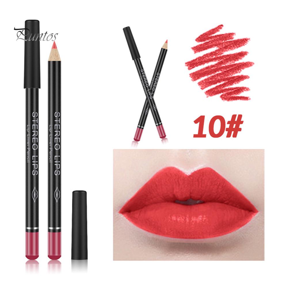 Puntos Cosmetic Vibely 12 цветов Шелковистая губная помада Карандаш водонепроницаемая прочная подводка для губ