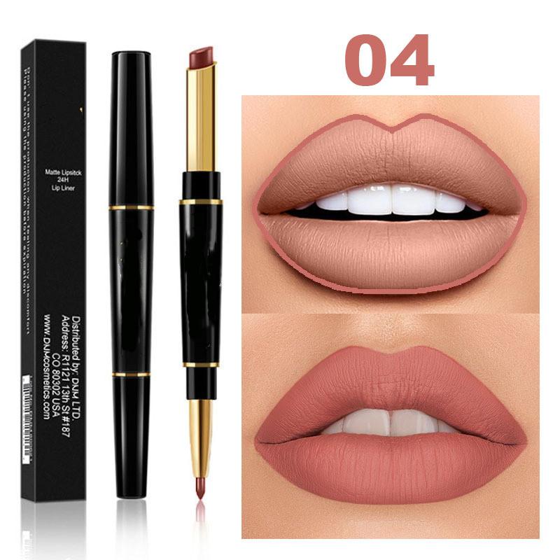 12 цветов, сексуальная красная матовая помада для губ, подводка для губ 2 в 1, матовая помада для макияжа, прочная водостойкая телесная красная помада, косметика для губ