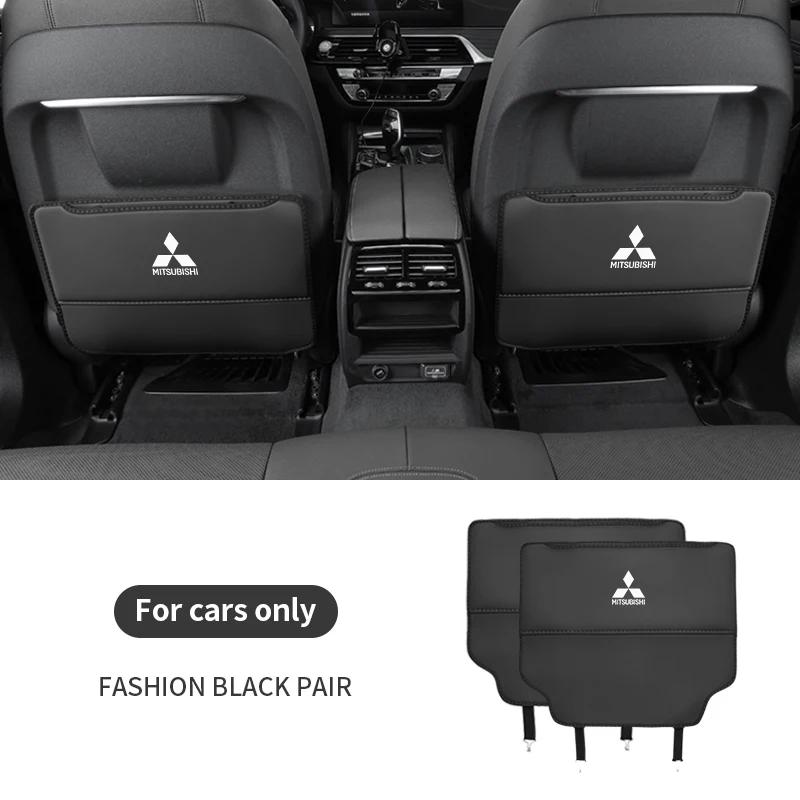 Для Mitsubishi Outlander Pajero Asx Lancer EX Evolution X Ralliart Защита спинки сиденья автомобиля Противоударная накладка Задний карман-органайзер