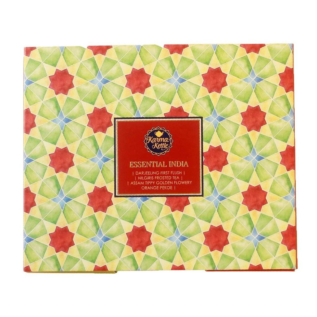 Tea Set 3 Flavors (30 Pack, 2 G), Essential India Gift Box, Karma Kettle