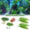 5 Pcs Betta Fish Leaf Pad with Suction Cup Plastic Plants Resting
