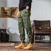 Повседневные леггинсы мужские из чистого хлопка износостойкие многокарманные брюки однотонные тонкие осенне-зимние мужские брюки для работы универсальные комбинезоны