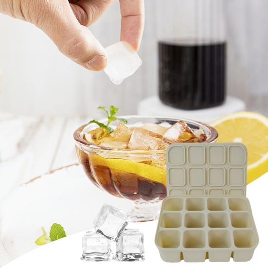Силиконовый лоток для льда с крышкой, гибкая форма для льда без BPA на 12 кубиков, экономящая место, легко снимаемая, штабелируемая квадратная форма для льда