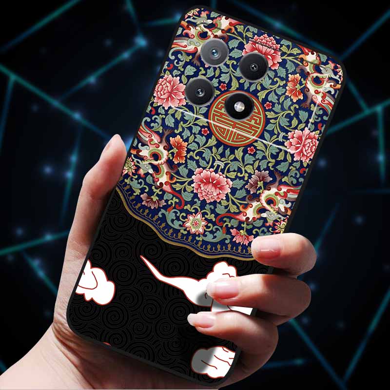 3D Flowers Emboss Fundas For Poco X6 Pro Case Soft Silicone Phone Case for Xiaomi Poco X6 Pro Poco X 6 Pro X6Pro Pocox6 Pro Bags