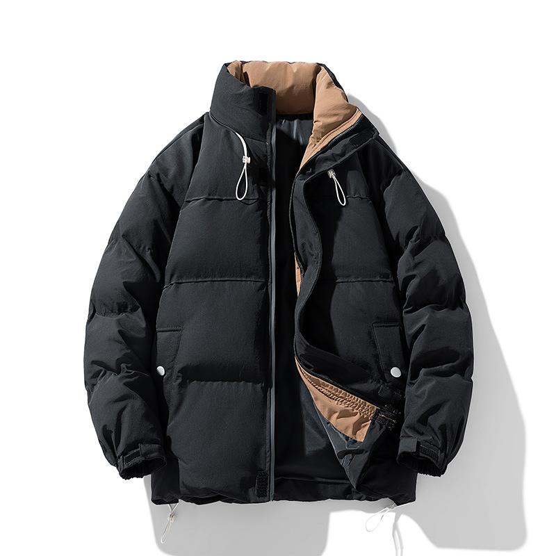 Зимняя утолщенная теплая стеганая парка мужская лоскутная пуховая куртка с принтом уличная одежда в стиле Харадзюку пальто большого размера верхняя одежда унисекс