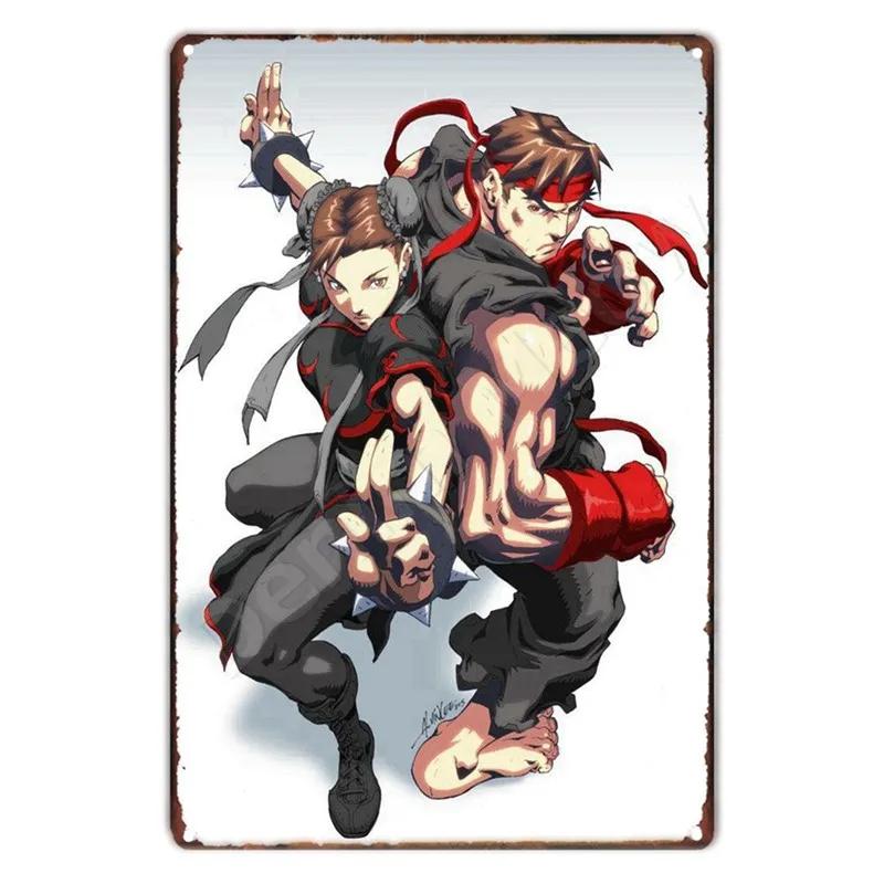 Аниме The King Of Fighters Винтажная Металлическая Табличка, Постер Настенного Искусства, Файтинги, Ретро Табличка для Бара, Клуба, Мужской Пещеры, Домашний Декор Стен
