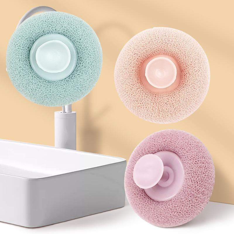 Массажный шарик для ванны с присоской для ванны 2-в-1 Пенящийся отшелушивающий грязевой шарик для ванны для спины Цветочный шарик