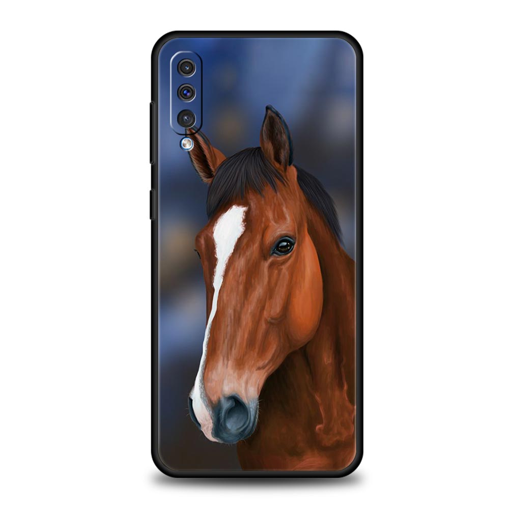 Чехол для телефона с изображением животного Лошадь для Samsung Galaxy A56 A54 A42 A36 A34 A26 A24 A16 A14 A12 A06 A50 A52 A10 5G Мягкий ТПУ корпус Fundas Сумки