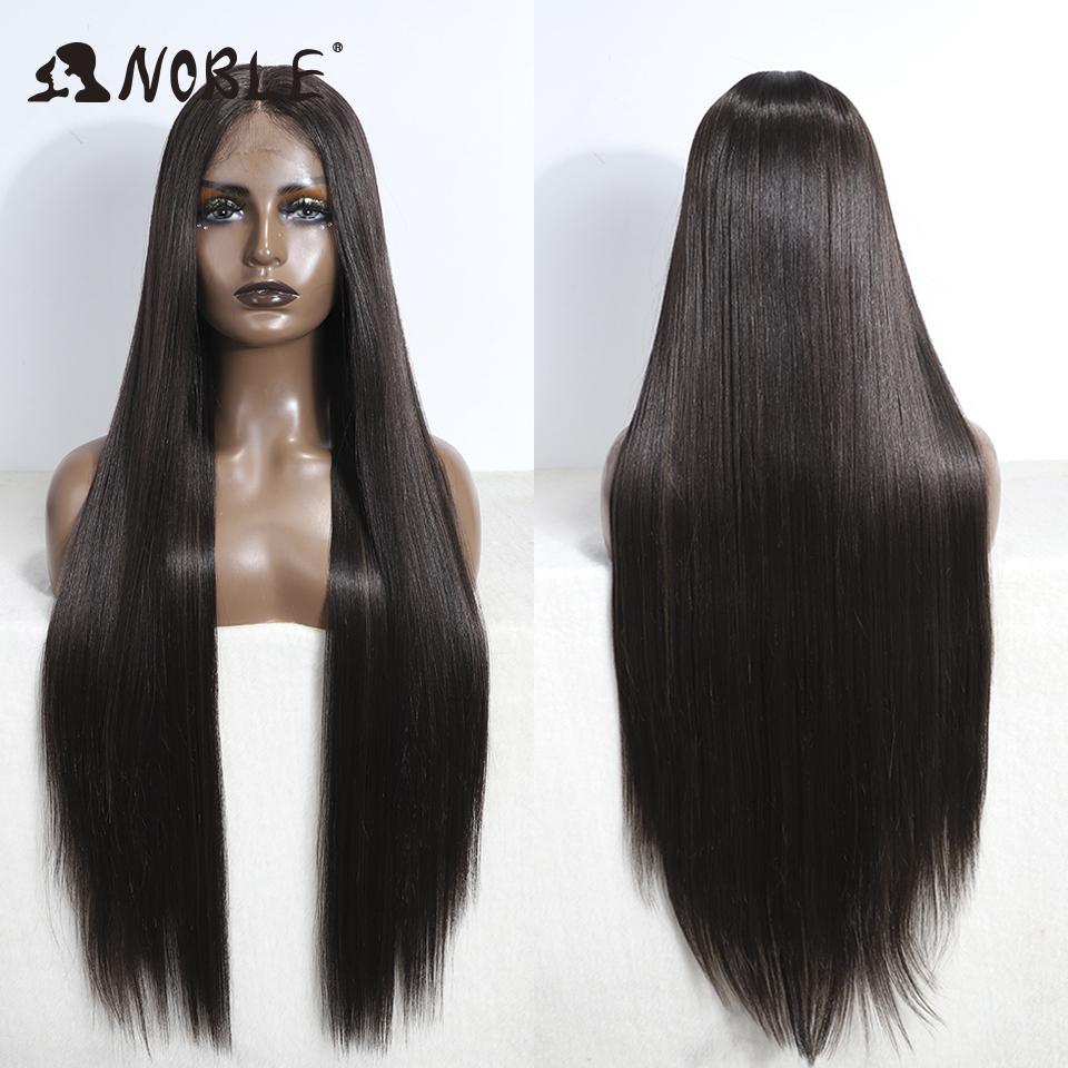Noble Lace Wigs For Women Long Straight Synthetic Lace WIg 36 Inch Ombre Blonde Lace Wig Cosplay Blonde Wig Synthetic Lace Wig