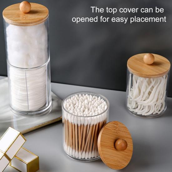 Коробка для хранения ватных палочек, органайзер с крышкой, прозрачный дизайн, многоцелевые ватные шарики