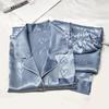 Пижама из шелка Ice Silk, женская, с длинным рукавом, кружевная, премиум-класса, двухкомпонентный костюм, милая домашняя одежда Love Blue Ladies Sleepwear Loungewear