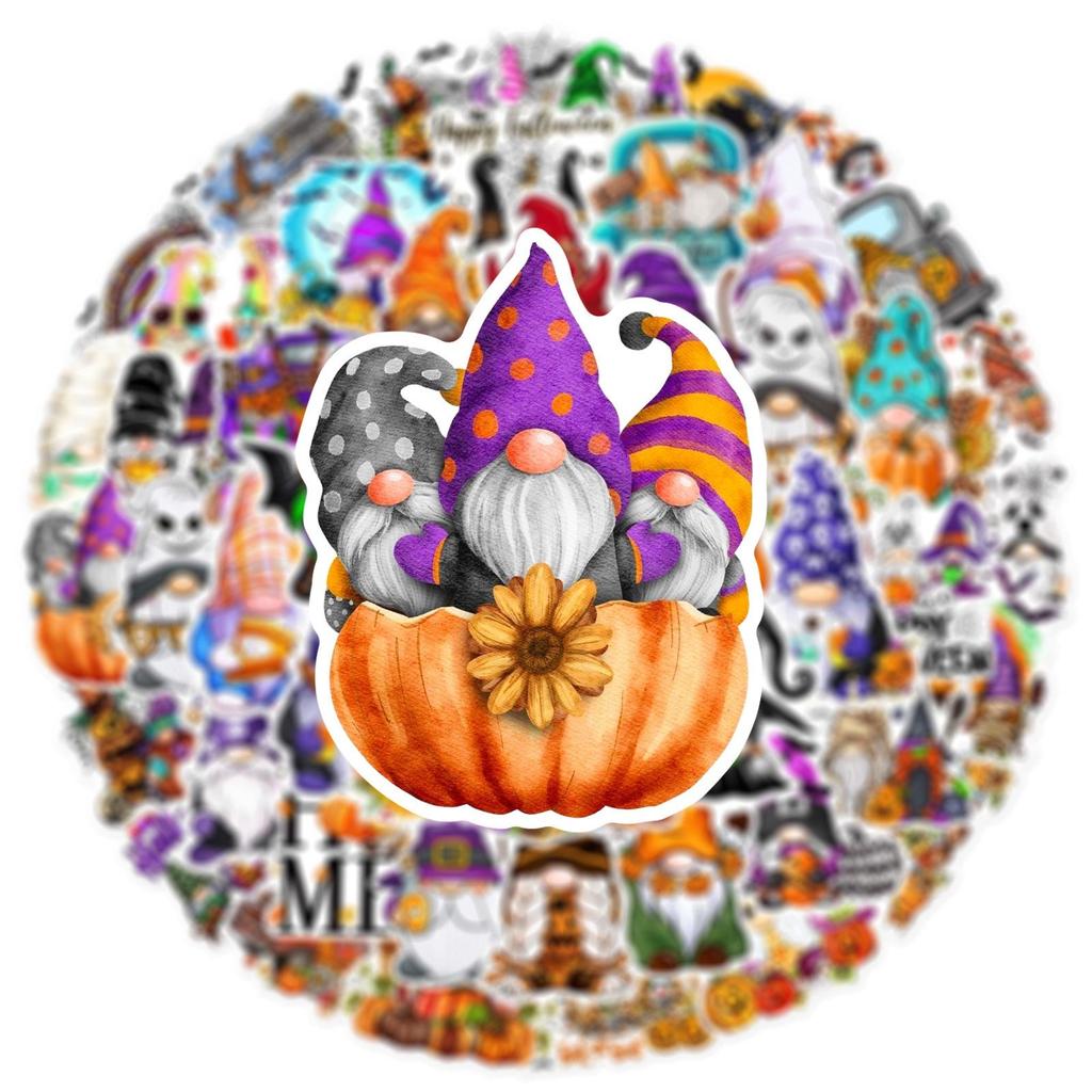 10/50pcs Halloween Gnome Stickers Dwarf Sticker For Luggage Skateboard Phone Laptop Moto Bicycle Guitar Waterproof PVC Stickers