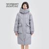 SNOWFLYING Women's Mid-Length Thick Duck Down Jacket with Detachable Hood
