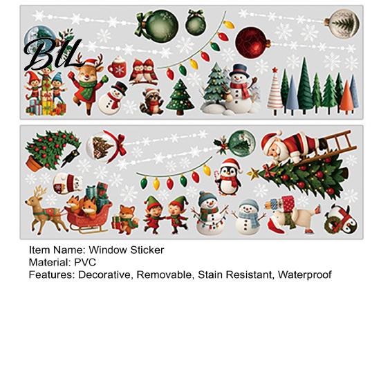 Moisture Proof Stickers for Kitchen 2Pcs Christmas Static Window Cling Stickers, PVC Removable Snowman Penguin Self Adhesive Decals Bathroom