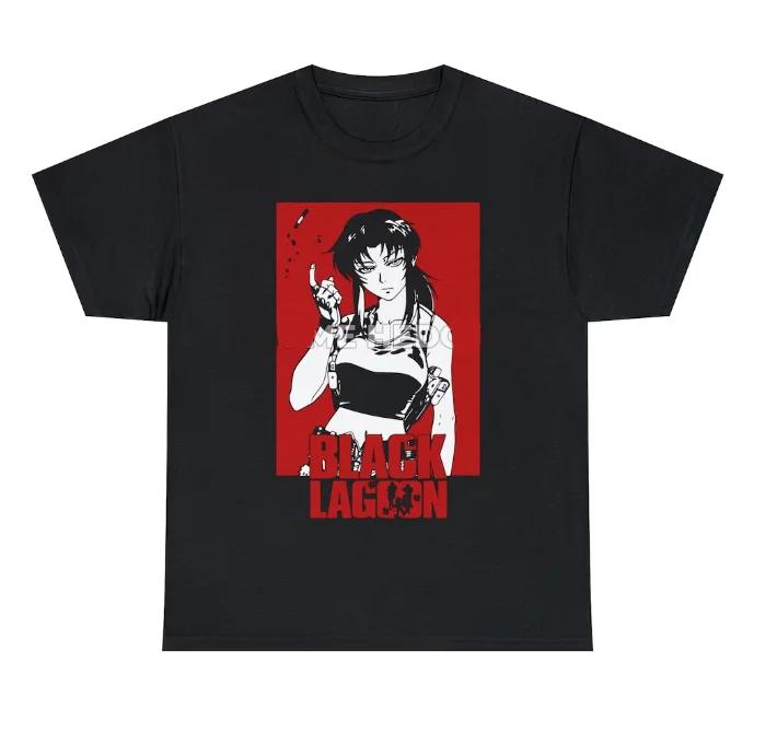 Японское Аниме Black Lagoon Реви Графическая Футболка Повседневная Мода Винтаж Мужская Женская Футболка с Коротким Рукавом Большого Размера