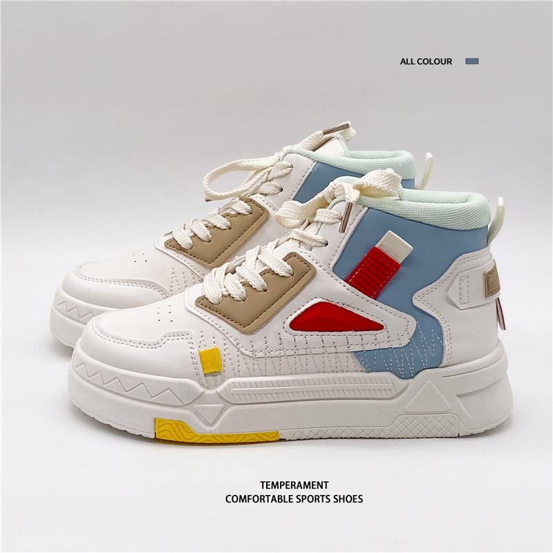 Thick-soled High-top Women's Shoes 2025 Autumn and Winter New Little White Shoes Children's Casual Versatile Sports Shoes Trendy Thick Baseplate Shoes