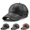Classic Leather Dad Cap Men Vintage Baseball Hat Winter Autumn Outdoor Wind Proof Warm Cycling Men Driving Trucker Hats Golf Caps