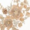 material 3D Flower Fabric Beaded Lace Applique Embroidered Flower Patch for Dresses Bridal Dress
