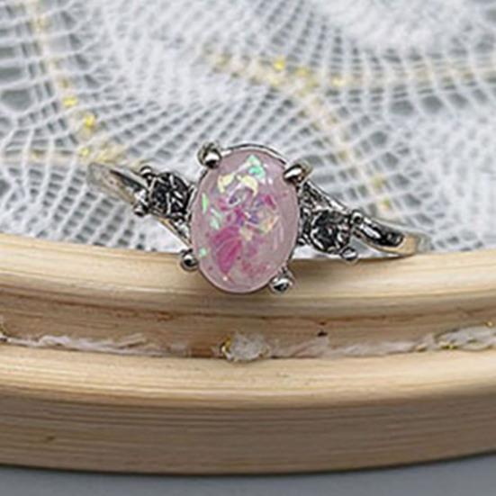 Женское кольцо изысканное овальное опаловое горный хрусталь украшение на безымянный палец