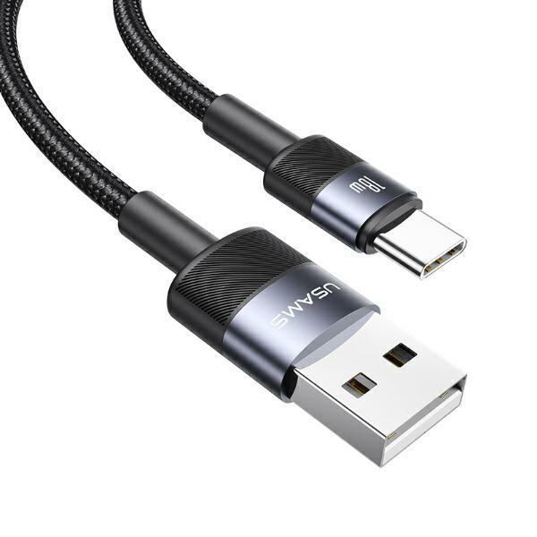 USAMS USB to USB-C Cable 3A 1.2mFast Charging Steel/Tarnish SJ718USBSG01 (US-SJ718)