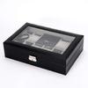Anberotta Jewelry Watch Case Box Аксессуар для 8 часов Держатель аксессуаров Кольцо Кольцо Ювелирные изделия Коробка для хранения со стеклянной коллекцией AT12 (черный)