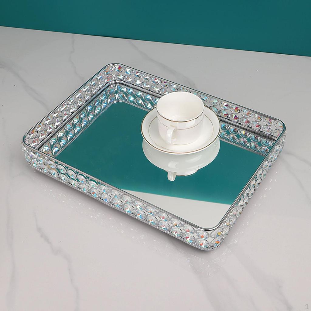 Декоративный поднос для зеркала, органайзер для ювелирных изделий, Glimmery, нескользящая сервировка, духи для