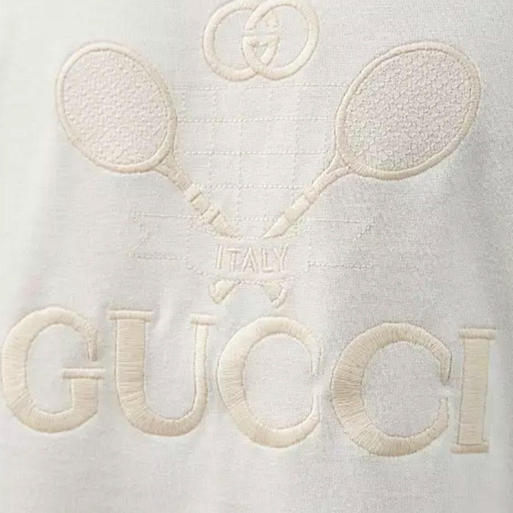 Gucci Футболки Мужские Белые С Круглым Вырезом Умеренный Прямой Крой 548334-XJBCR-9689