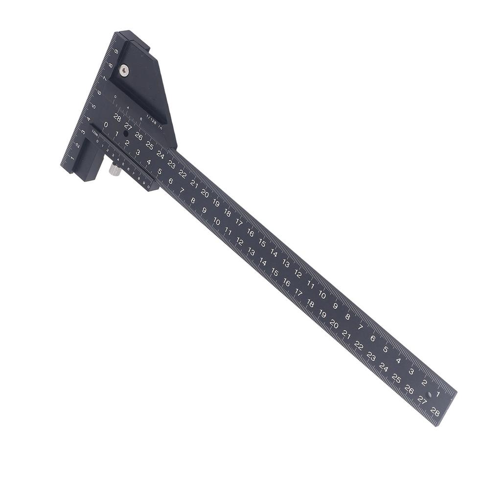 0 to 280mm T Shaped Ruler Aluminum Alloy Accurate Scale Multifunctional Woodworking Ruler for Measuring and Marking