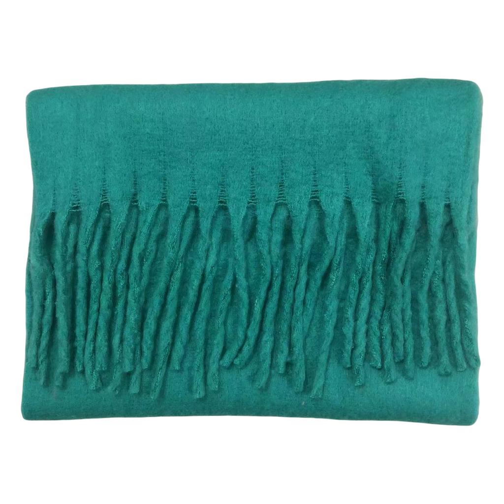 Solid Color Mohair Loop Yarn Scarf Women's Autumn and Winter New High-end Versatile Warm Scarf Shawl Dual-purpose