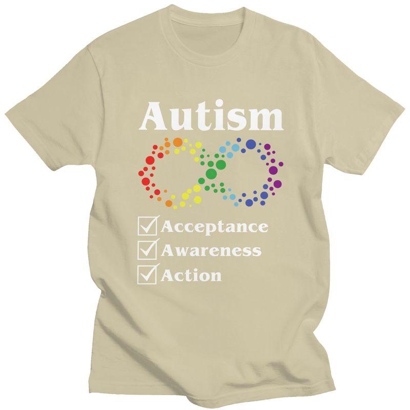 Men Autism Acceptance Awareness Action T Shirt Summer Short Sleeve 100 Cotton Tshirt Casual Creative Graphics Tees Shirt