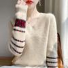 Sweater for Women Autumn Winter Thickened Warm Knitted Stretchy Long Sleeve V-neck Tops