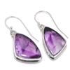 Серьги из стерлингового серебра 925 пробы с натуральным бразильским аметистом 1,75 дюйма p0j63
