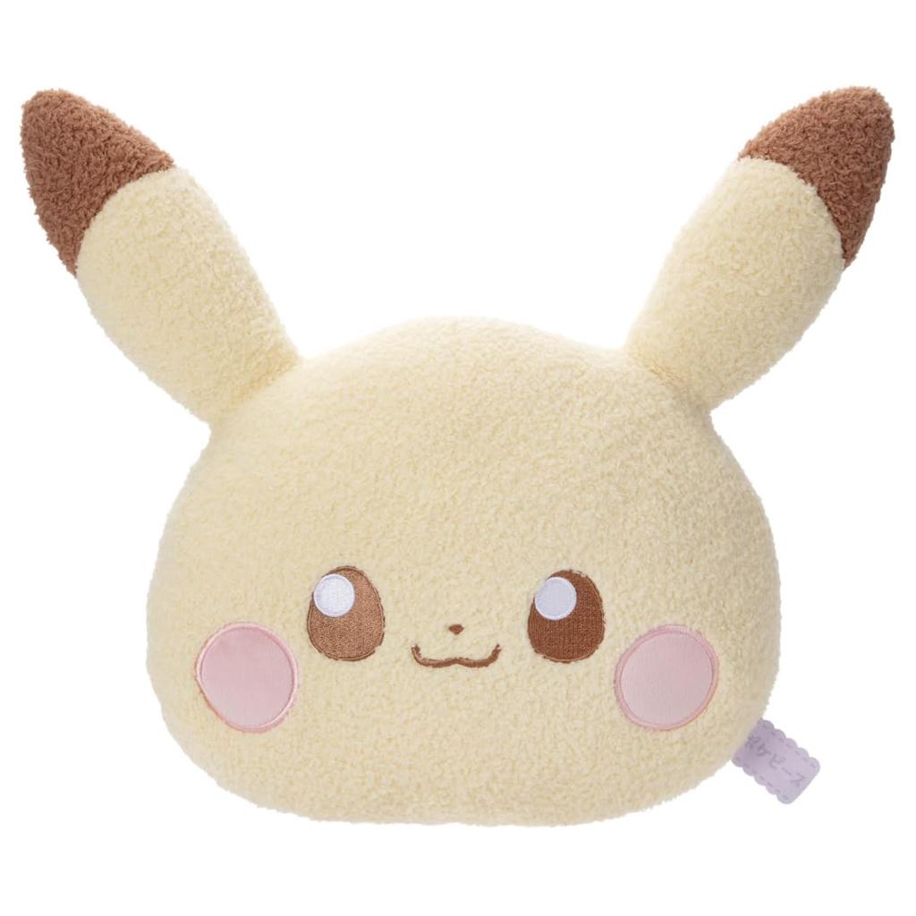 Pokepiece Plush Face Cushion Pikachu Plush Width Approximately 39cm