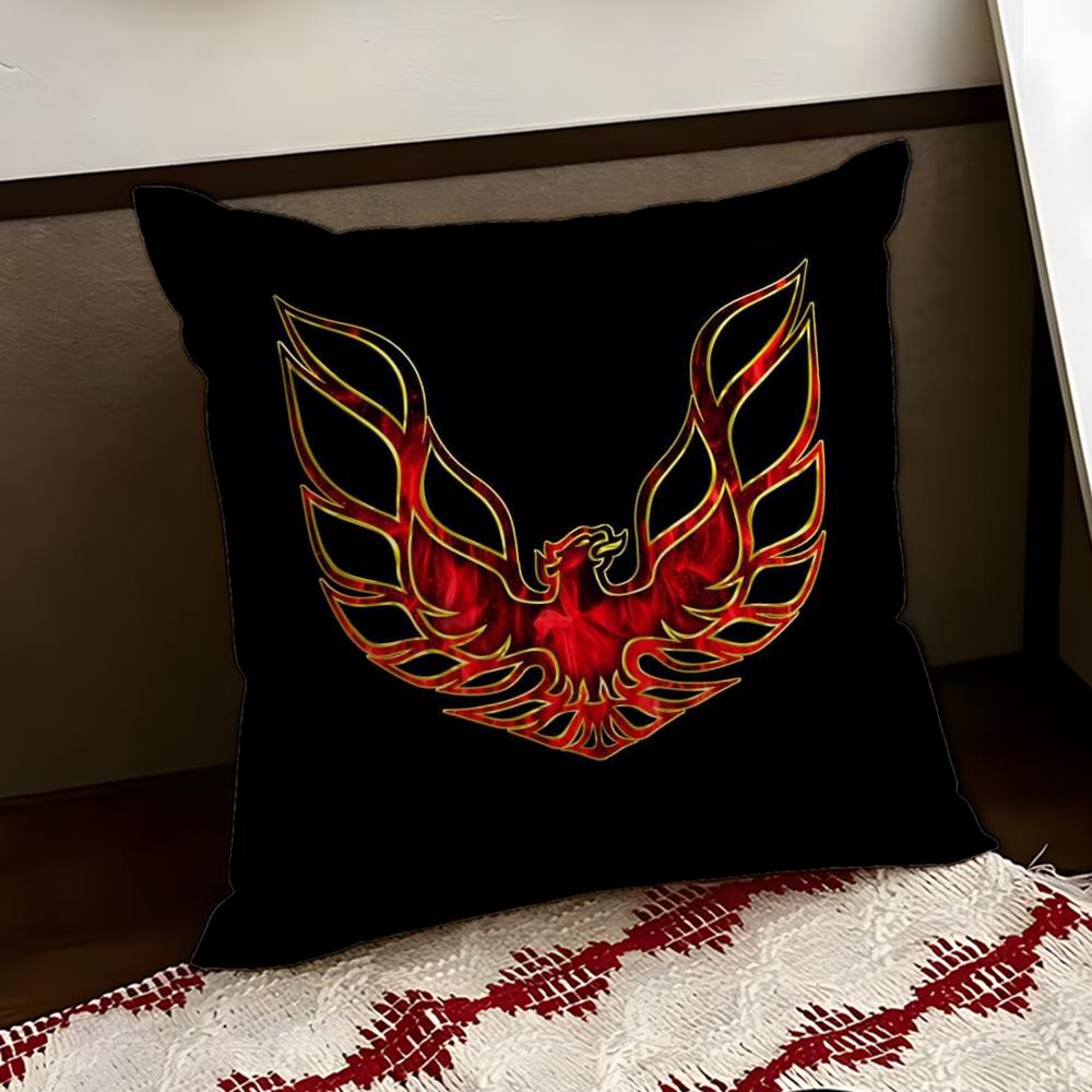 Golden car logo PPontiac Cushion Cover Reversible Soft Durable Pillow Cover Home Car MultiScene Use for Daily Comfort