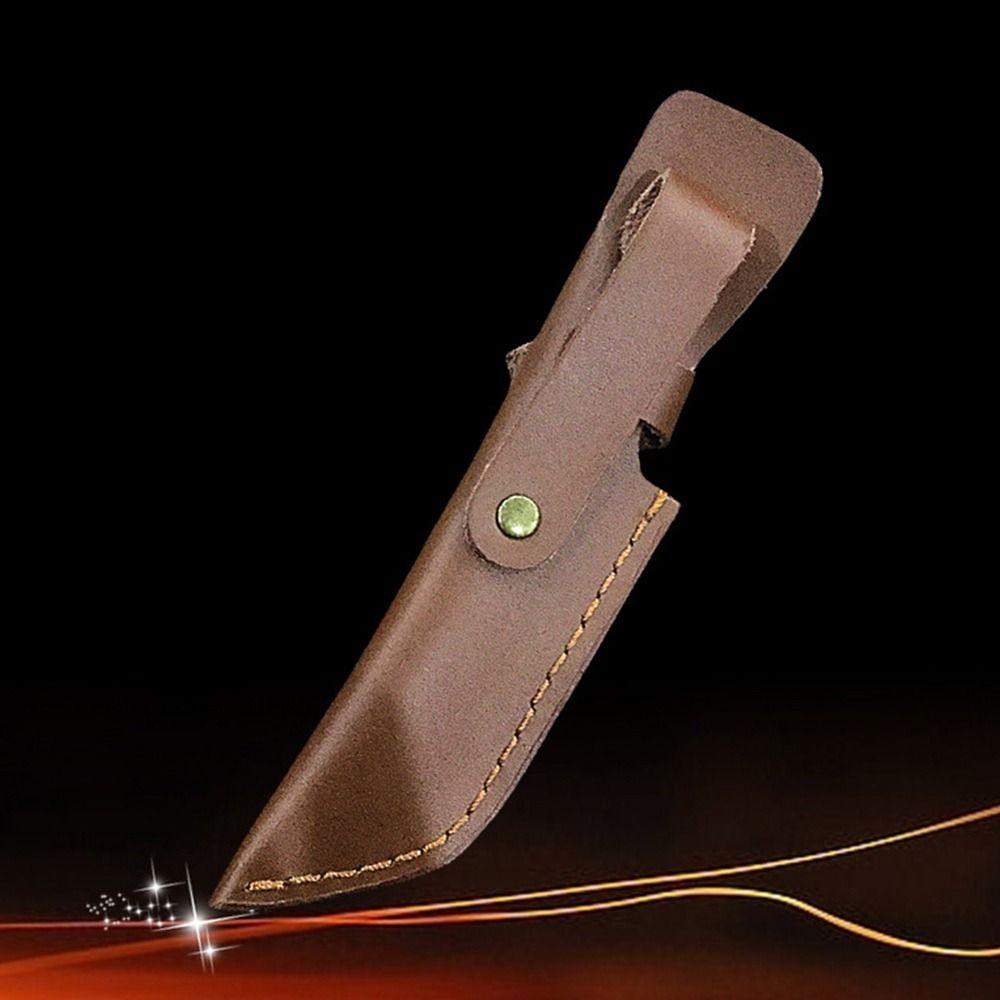 Карманный охотничий кожаный чехол-держатель для кемпинга, складной нож для переноски на открытом воздухе, инструмент с петлей на ремне, чехол для фонарика