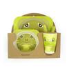 Children Dishes Set Baby Feeding Bowl Bamboo Tableware Bamboo Fiber Fork Cup Bowl Spoon Plate Animal Cartoon Baby Plate
