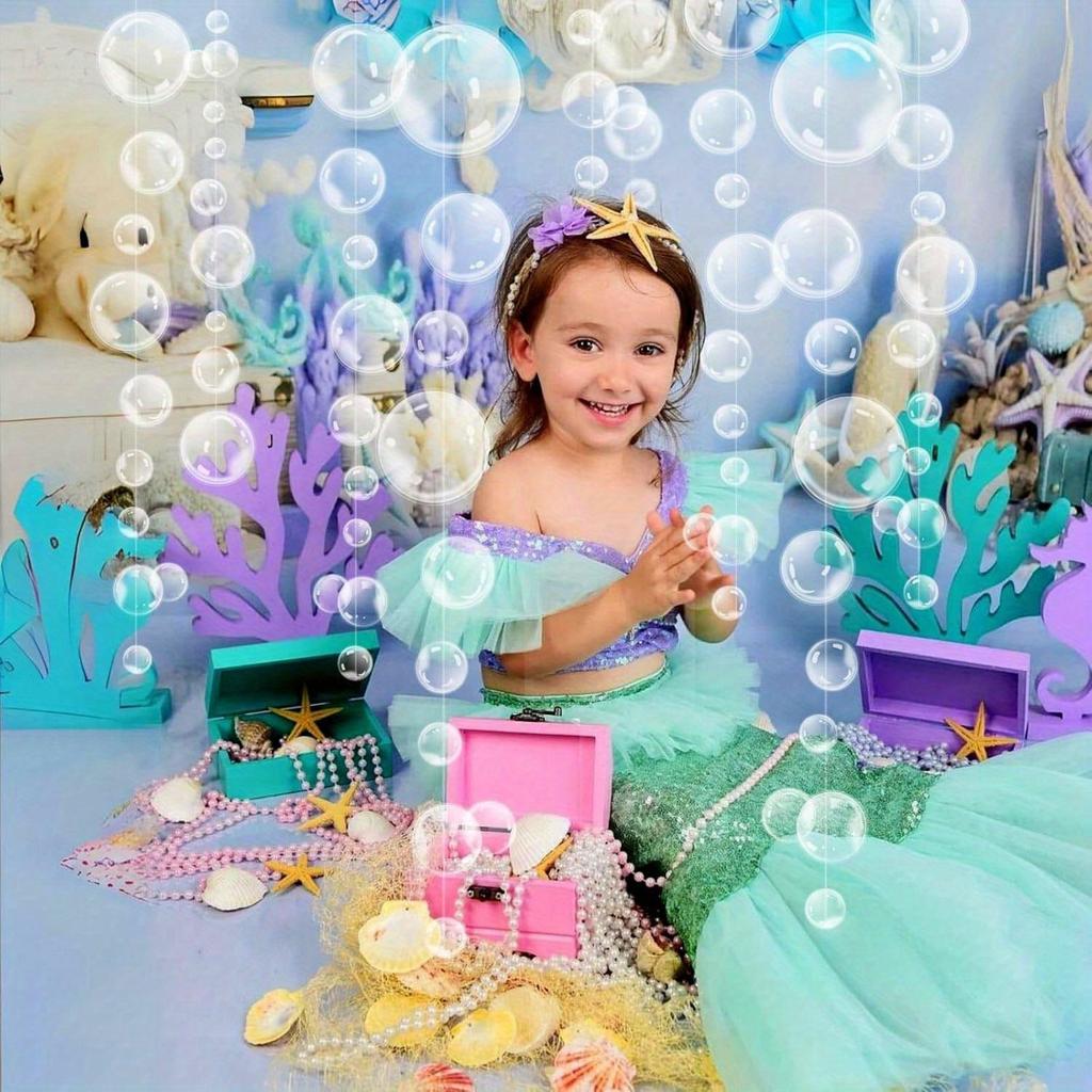 1 шт. Декор Подводный мир Украшения для вечеринки Прозрачные гирлянды из пузырей Украшение на день рождения Баннер для дня рождения Подвесной стример Пляжный баннер Подводный фон Океан