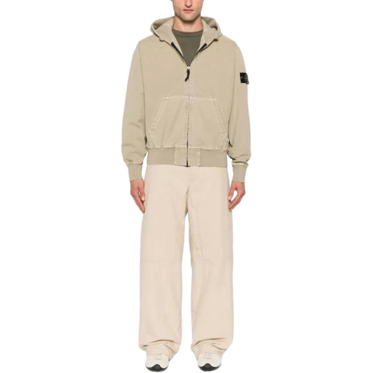 STONE ISLAND Толстовка с капюшоном на молнии с длинным рукавом и нашивкой с логотипом Мужская толстовка K2S156100017S0184-V019A