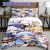 3pcs Duvet Cover Set (1*Duvet Cover + 2*Pillowcase, Without Core), Genshin Impact Print Bedding Set, Bedroom Decor, All‑Season, Birthday Gift