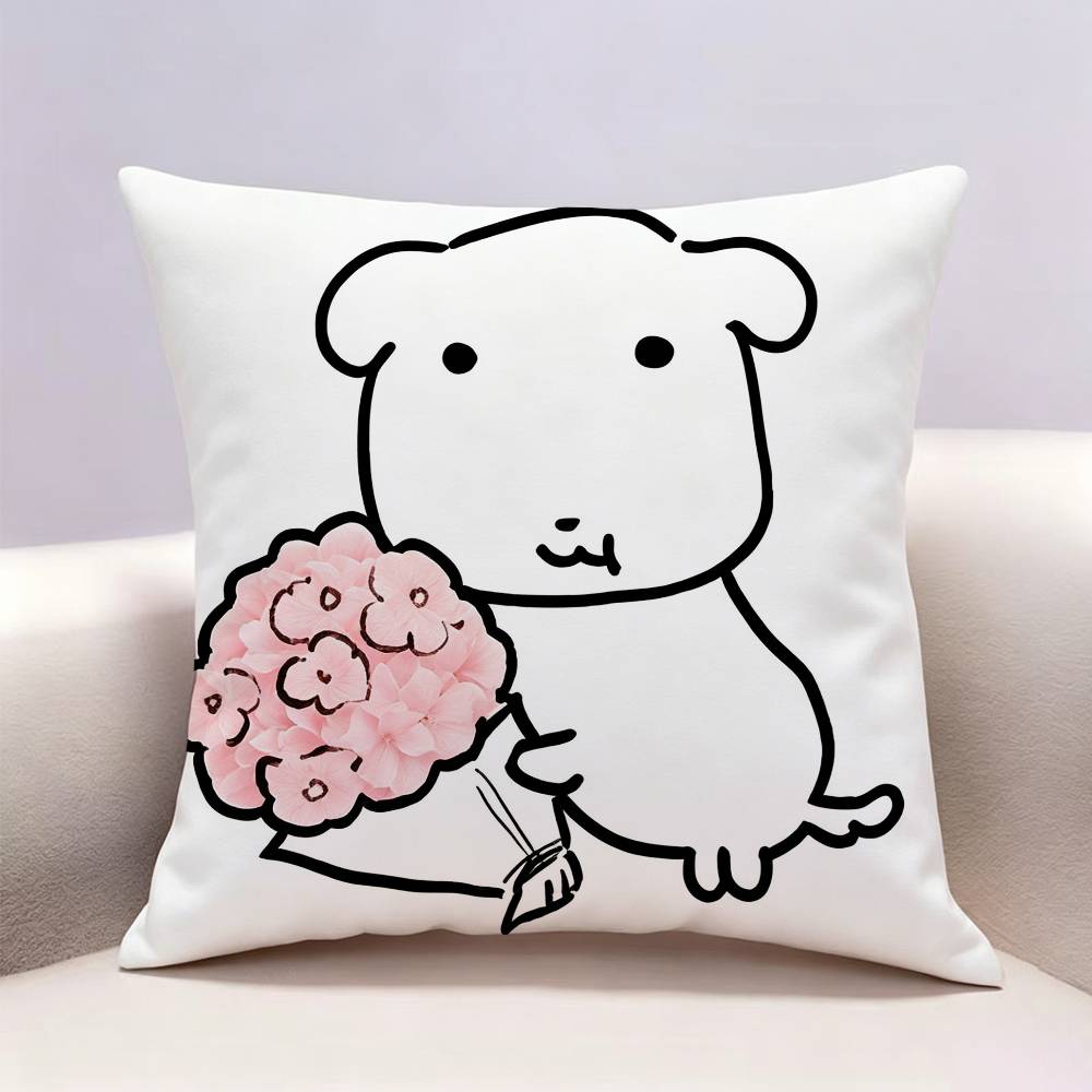 Cute Dog Ganadi Doublesided print Pillow Case Pattern Printed Pillowcase For Living Room Sofa Cushion Cover