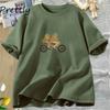 Frog and Toad Graphic T-Shirts Casual Short Sleeve Cotton Round Neck Women's T-shirts