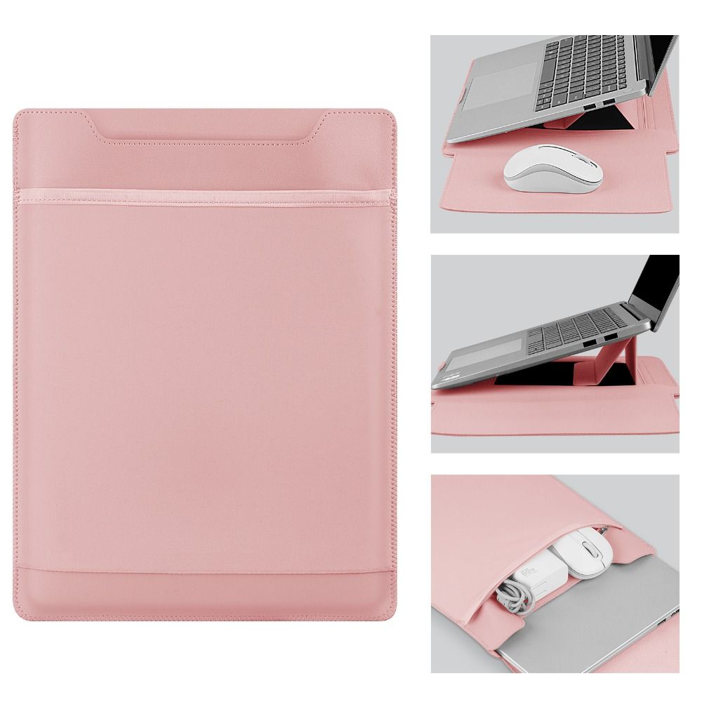 Shockproof Notebook Protective Case Multi-angle Adjustment Leather Pouch for MacBook Pro Office