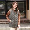 Autumn and winter new women's fashion medium and long V neckline cotton vest, foreign style down cotton vest